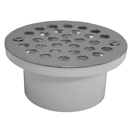 Jones Stephens 2in. x 3in. General Purpose PVC Drain with Long Body and Chrome Plated Brass Strainer D54002L